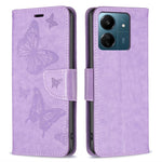 For Xiaomi Redmi 13C 4G / 13C 5G / 13R 5G / Poco M6 5G / Poco C65 4G Case Butterfly Imprinted PU Leather Wallet Phone Cover