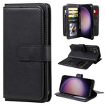 For Samsung Galaxy S24 Ultra Leather Case with 10 Card Holder Phone Cover Stand