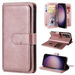 For Samsung Galaxy S24 Ultra Leather Case with 10 Card Holder Phone Cover Stand