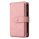 For Oppo A38 4G Zipper Wallet Case with 15 Card Slots and Strap Leather Phone Cover