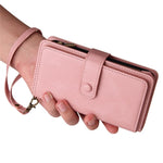 For Oppo A38 4G Zipper Wallet Case with 15 Card Slots and Strap Leather Phone Cover