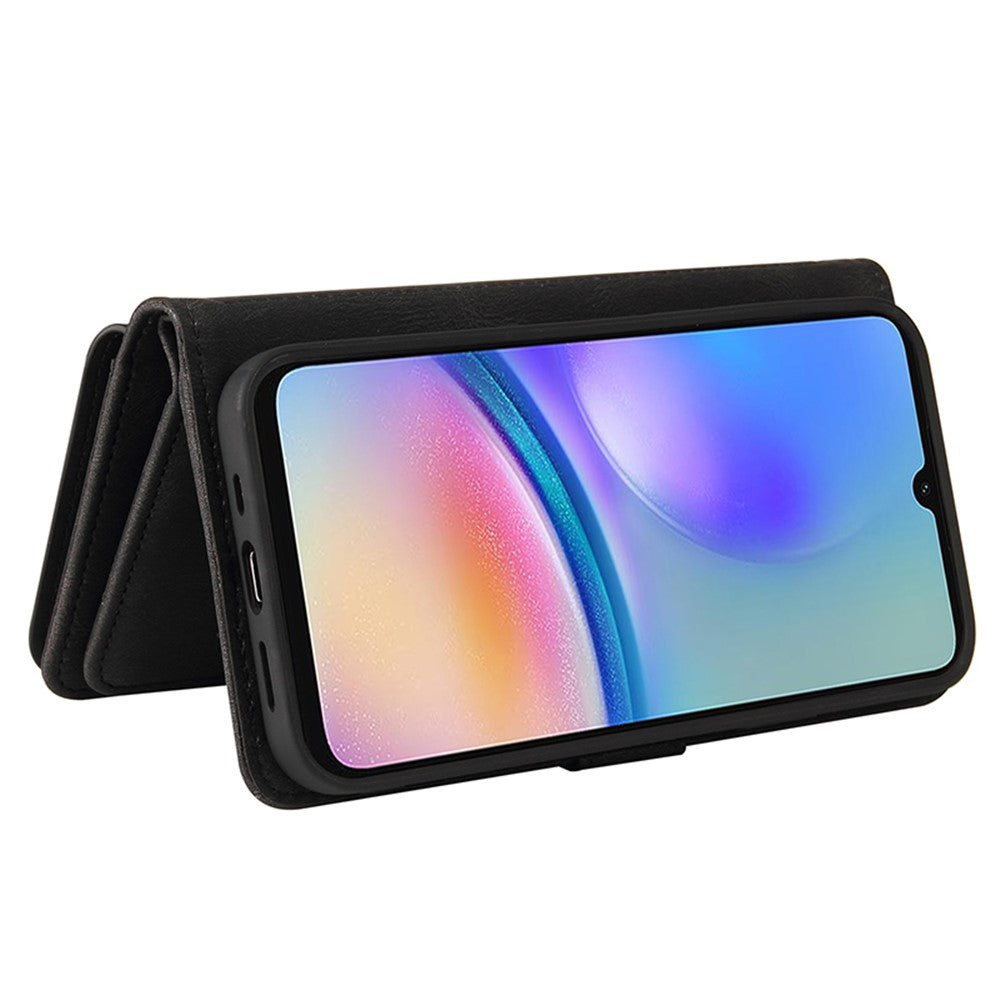 Til Samsung Galaxy A05s 4G Lynlås Pung Cover med 15 Kortlommer og Rem Læder Telefoncover