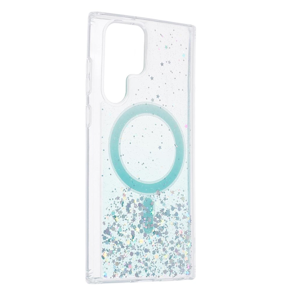 JTW Series Shockproof Case for Samsung Galaxy S22 Ultra 5G Magnetic Case Glitter Epoxy TPU+Acrylic Phone Cover