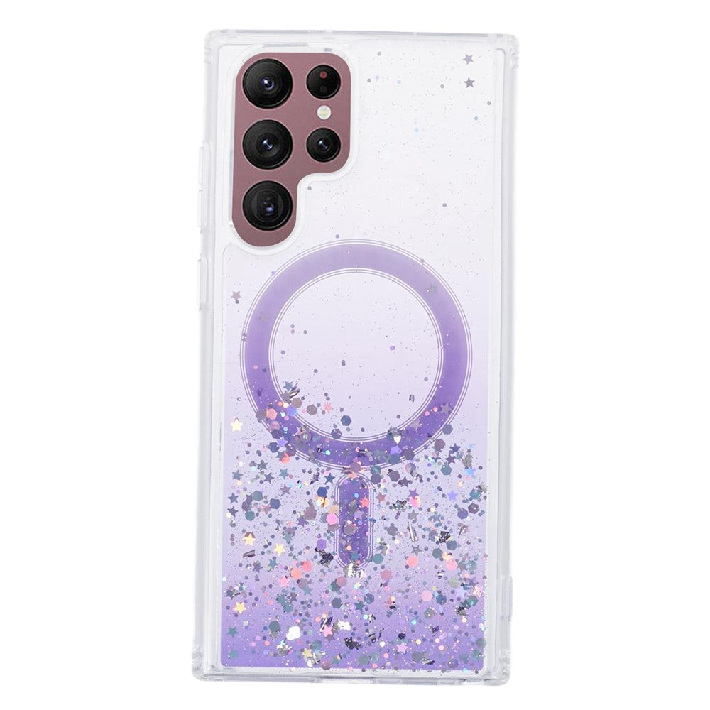 JTW Series Shockproof Case for Samsung Galaxy S22 Ultra 5G Magnetic Case Glitter Epoxy TPU+Acrylic Phone Cover
