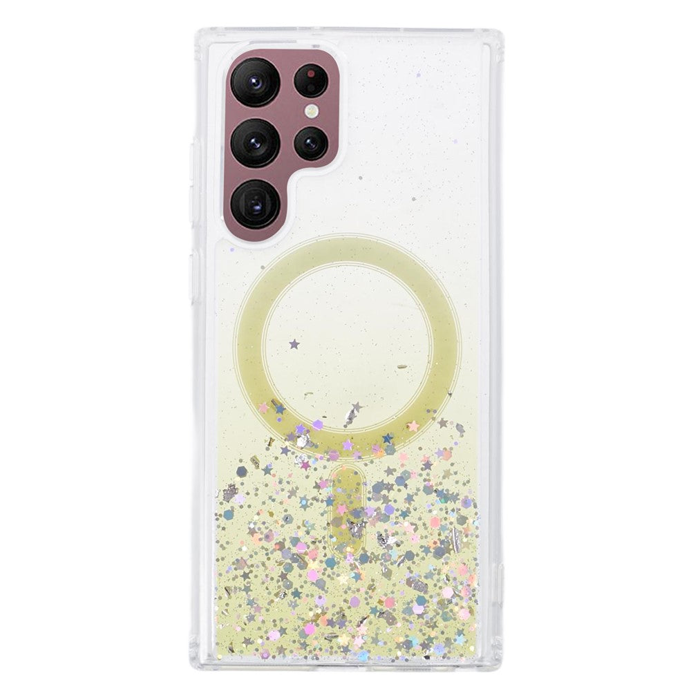 JTW Series Shockproof Case for Samsung Galaxy S22 Ultra 5G Magnetic Case Glitter Epoxy TPU+Acrylic Phone Cover