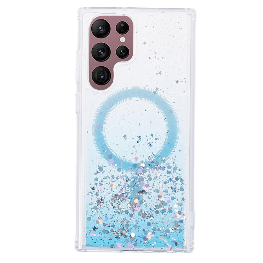 JTW Series Shockproof Case for Samsung Galaxy S22 Ultra 5G Magnetic Case Glitter Epoxy TPU+Acrylic Phone Cover