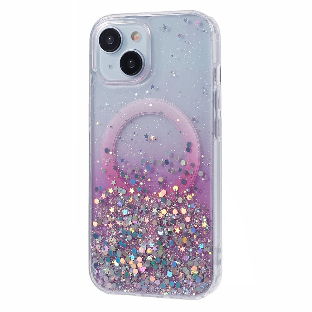 JTW Series til iPhone 13 Cover Gradient Glitter Akryl+TPU Magnetisk Telefoncover
