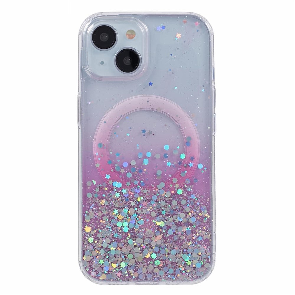 JTW Series til iPhone 13 Cover Gradient Glitter Akryl+TPU Magnetisk Telefoncover