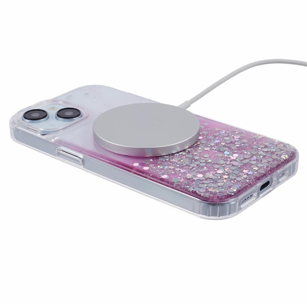 JTW Series til iPhone 13 Cover Gradient Glitter Akryl+TPU Magnetisk Telefoncover