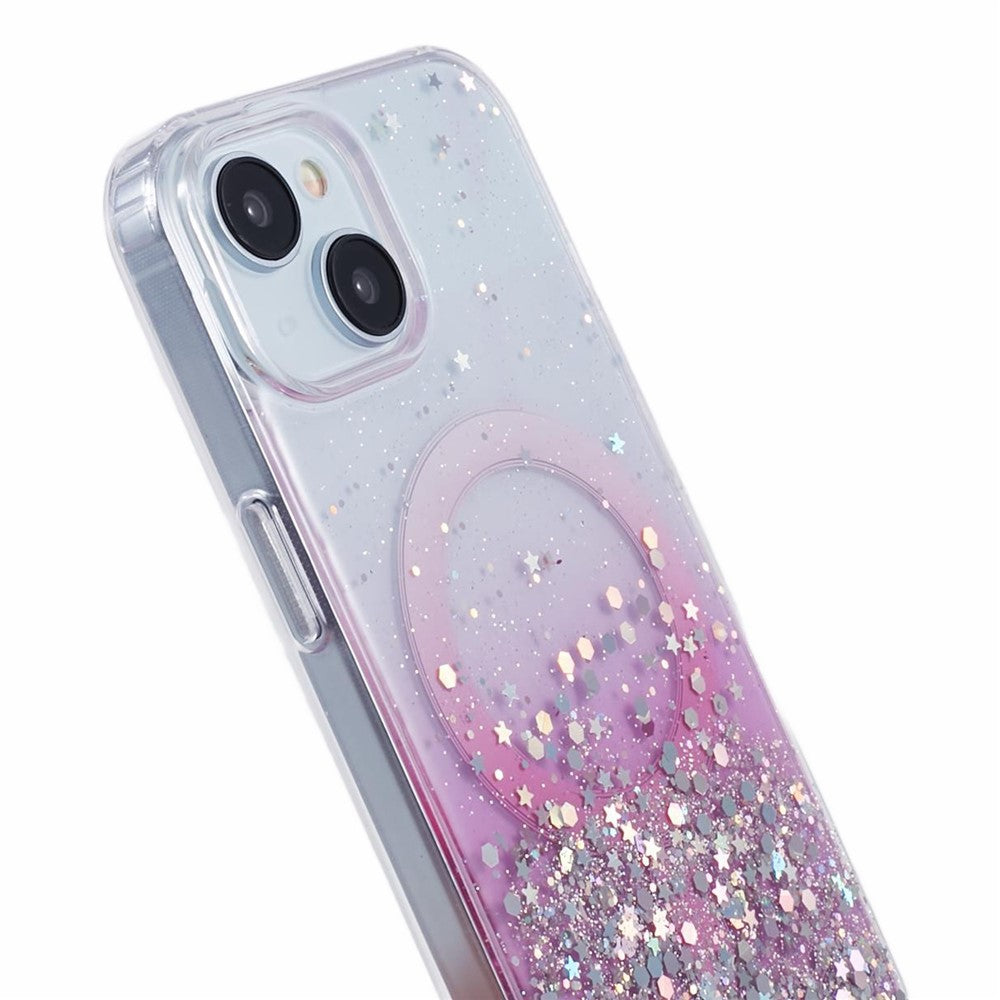 JTW Series til iPhone 13 Cover Gradient Glitter Akryl+TPU Magnetisk Telefoncover