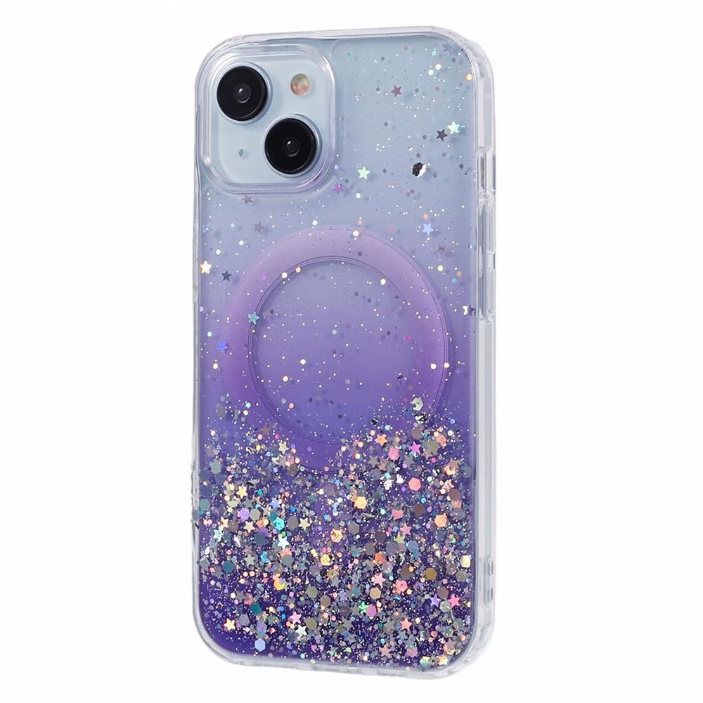 JTW Series til iPhone 13 Cover Gradient Glitter Akryl+TPU Magnetisk Telefoncover
