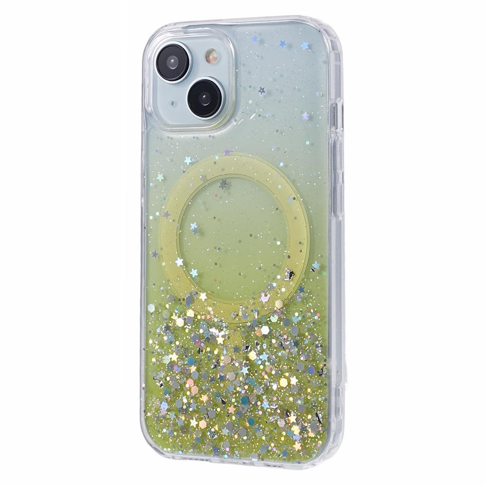 JTW Series til iPhone 13 Cover Gradient Glitter Akryl+TPU Magnetisk Telefoncover