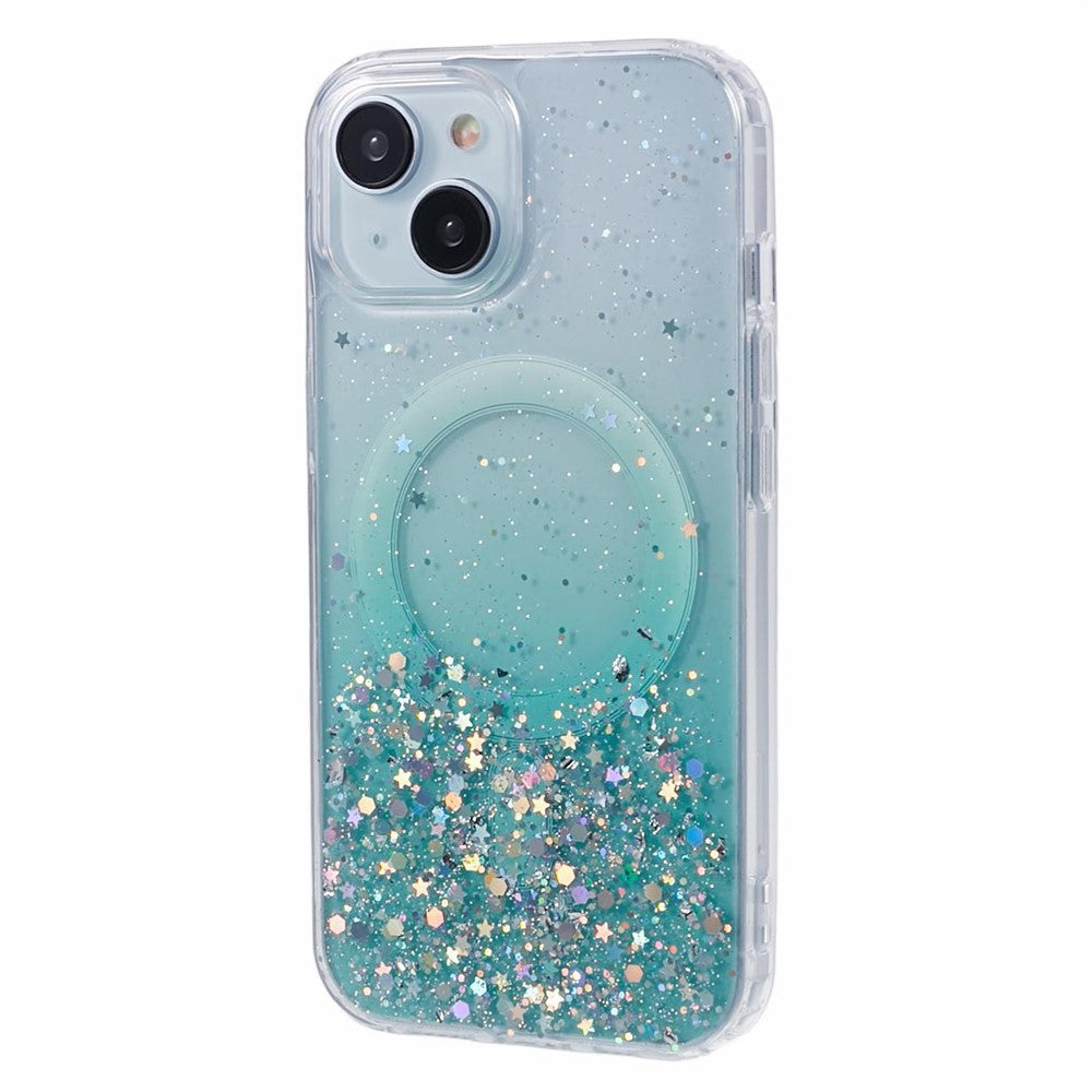JTW Series til iPhone 13 Cover Gradient Glitter Akryl+TPU Magnetisk Telefoncover