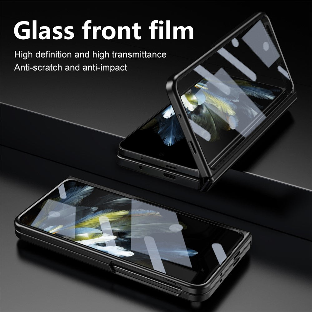 For Oppo Find N3 5G Folding Phone Case Hinge Protection PC Cover with Tempered Glass Film