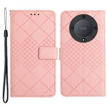 HT06 For Honor X9a 5G / X40 5G / Magic5 Lite 5G Case Rhombus Imprinted PU Leather Phone Cover
