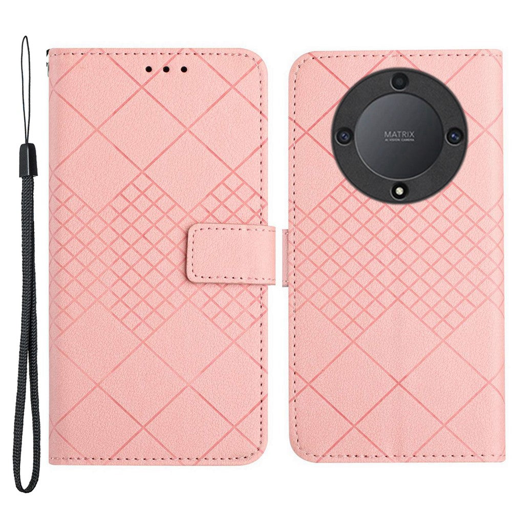 HT06 For Honor X9a 5G / X40 5G / Magic5 Lite 5G Case Rhombus Imprinted PU Leather Phone Cover