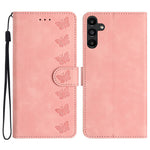Til Samsung Galaxy A15 5G Cover Præget Sommerfugl Pung PU Læder Telefon Stand Cover