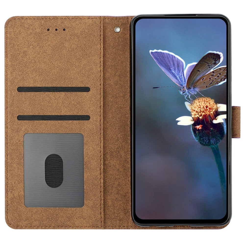 Til Samsung Galaxy A15 5G Cover Præget Sommerfugl Pung PU Læder Telefon Stand Cover