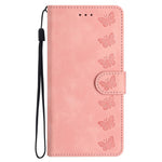 Til Samsung Galaxy A15 5G Cover Præget Sommerfugl Pung PU Læder Telefon Stand Cover
