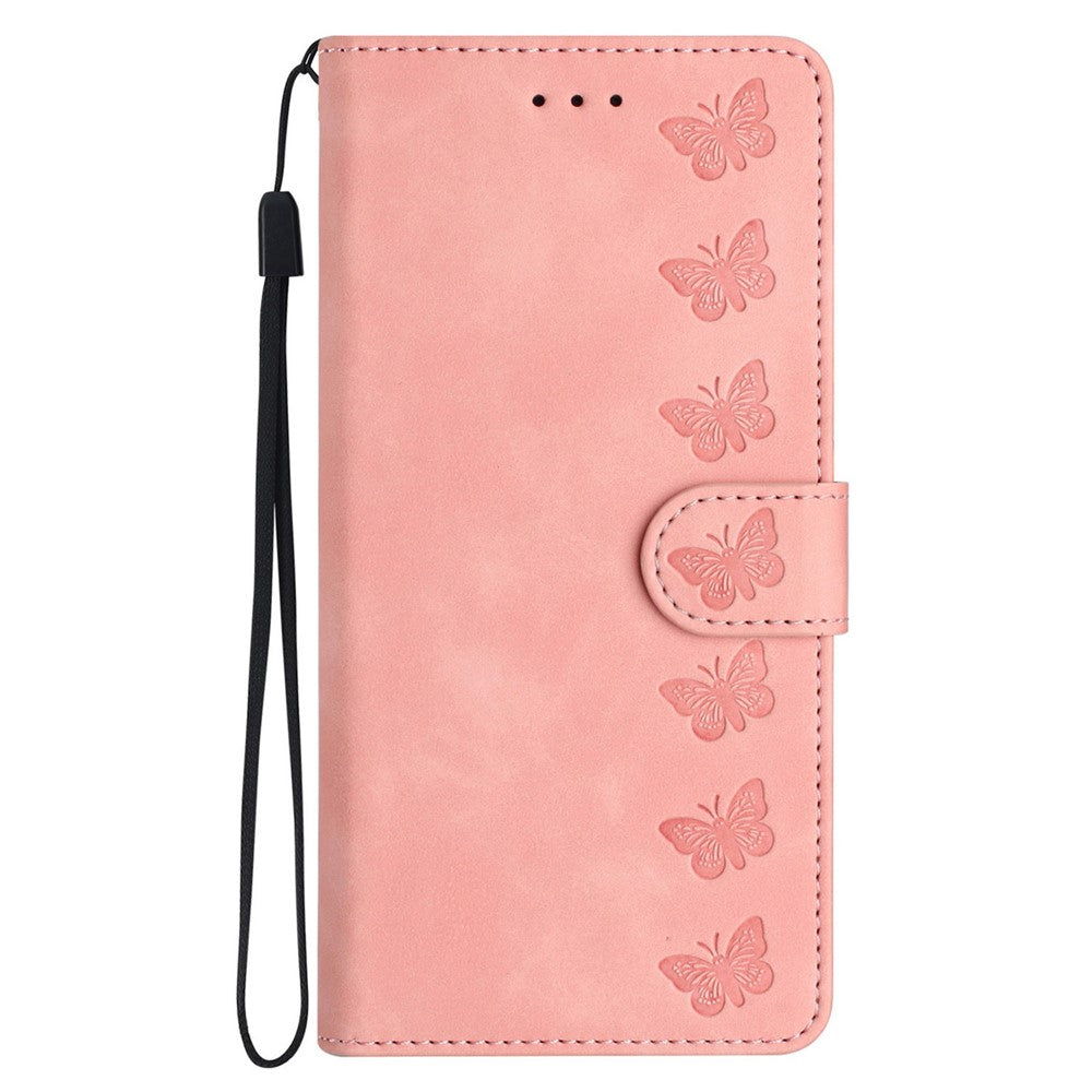 Til Samsung Galaxy A15 5G Cover Præget Sommerfugl Pung PU Læder Telefon Stand Cover