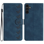 Til Samsung Galaxy A15 5G Cover Præget Sommerfugl Pung PU Læder Telefon Stand Cover