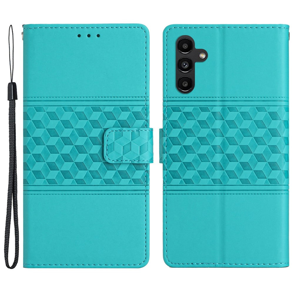 Til Samsung Galaxy A05s 4G Anti-drop Imprintet Rhombus PU Læder Telefoncover med Standerfunktion