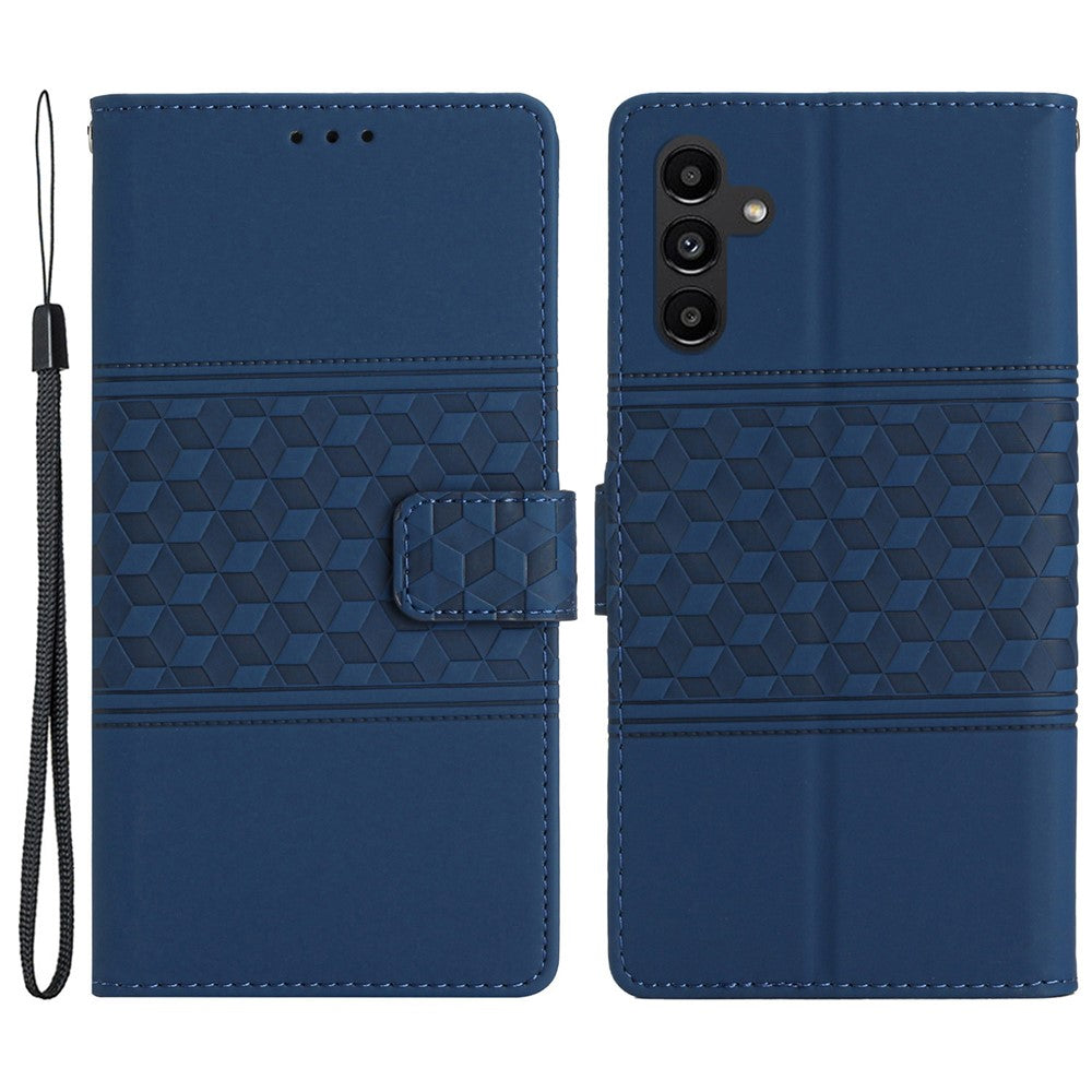 Til Samsung Galaxy A05s 4G Anti-drop Imprintet Rhombus PU Læder Telefoncover med Standerfunktion