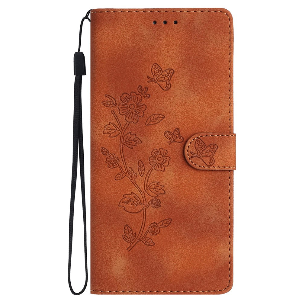Til Samsung Galaxy A15 5G Cover Slim-Fit Læderpræget Blomster Telefoncover med Stativ og Pung