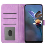 Samsung Galaxy A05s 4G-pungetui i PU-læder med præget blomstermotiv og sammenklappeligt stativ