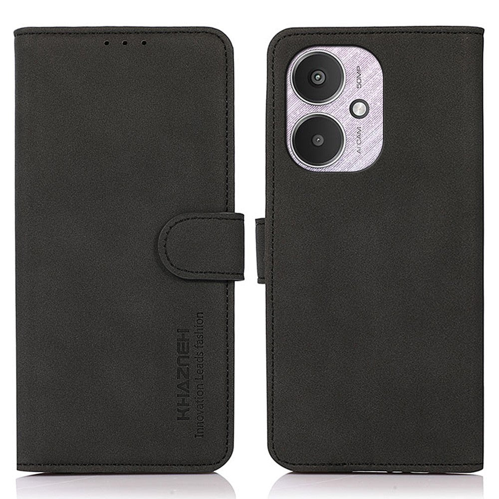 KHAZNEH PU-læderpung-etui med stativ og flipdesign til Xiaomi Redmi 13C 4G / 13C 5G / Poco C65 4G / Poco M6 5G / 13R 5G