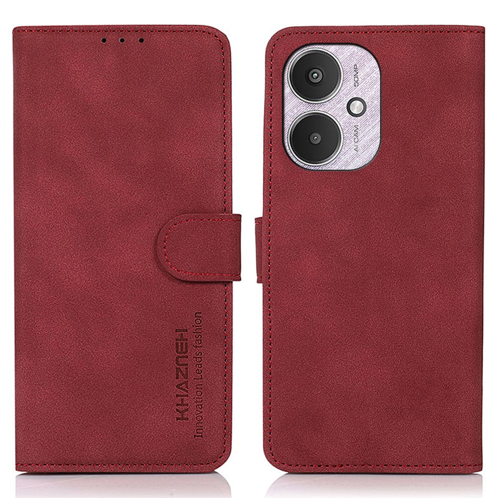 KHAZNEH PU-læderpung-etui med stativ og flipdesign til Xiaomi Redmi 13C 4G / 13C 5G / Poco C65 4G / Poco M6 5G / 13R 5G