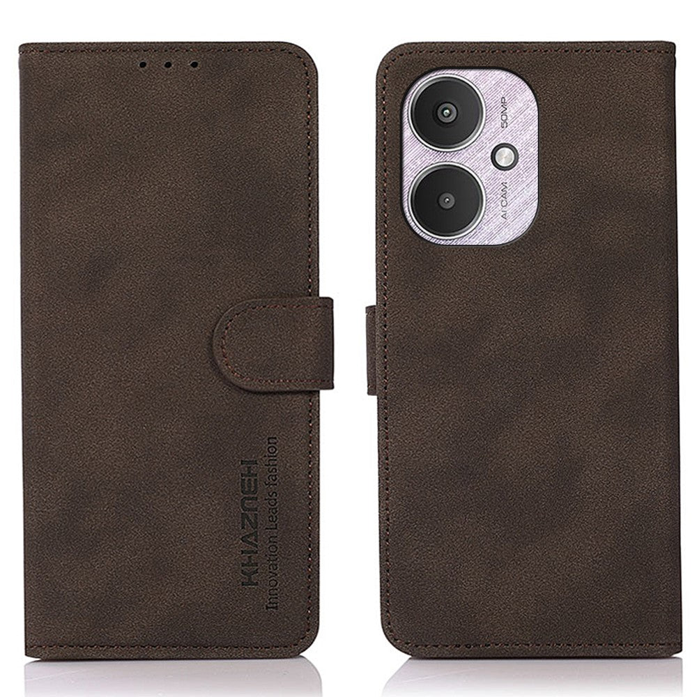 KHAZNEH PU-læderpung-etui med stativ og flipdesign til Xiaomi Redmi 13C 4G / 13C 5G / Poco C65 4G / Poco M6 5G / 13R 5G