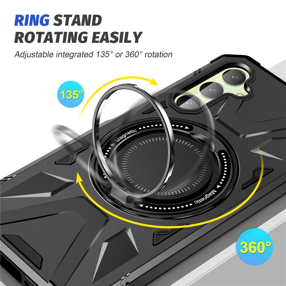 Samsung Galaxy A14 4G / A14 5G Skal Stötsäkert TPU+PC mobil Bakskydd med Roterande Stöd