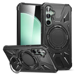 For Samsung Galaxy S23 FE Case TPU+PC Rotating Kickstand Phone Cover Built-in Magnetic Holder Metal Sheet