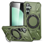 For Samsung Galaxy S23 FE Case TPU+PC Rotating Kickstand Phone Cover Built-in Magnetic Holder Metal Sheet
