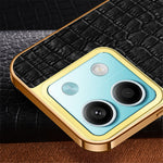 For Xiaomi Redmi Note 13 5G Case Crocodile Texture Leather+TPU Phone Back Shell Cover