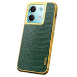 For Xiaomi Redmi Note 13 5G Case Crocodile Texture Leather+TPU Phone Back Shell Cover