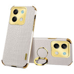 For Xiaomi Redmi Note 13 5G Case Crocodile Texture Leather+TPU Phone Shell Protector with Ring Kickstand