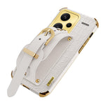 For Xiaomi Redmi Note 13 Pro+ 5G Case Crocodile Texture Wristband Electroplating Phone Cover