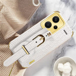 For Xiaomi Redmi Note 13 Pro+ 5G Case Crocodile Texture Wristband Electroplating Phone Cover