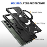 For Samsung Galaxy S23 Ultra Case Scratch-resistant TPU+PC Cellphone Cover with Rotatable Kickstand Design