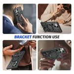 For Samsung Galaxy S23 Ultra Case Scratch-resistant TPU+PC Cellphone Cover with Rotatable Kickstand Design