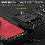 Armor Series For Samsung Galaxy A15 4G Case PC+TPU Anti-Drop Kickstand Phone Cover with Slide Lens Shield