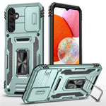 Armor Series For Samsung Galaxy A15 4G Case PC+TPU Anti-Drop Kickstand Phone Cover with Slide Lens Shield