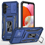 Armor Series For Samsung Galaxy A15 4G Case PC+TPU Anti-Drop Kickstand Phone Cover with Slide Lens Shield