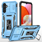 Armor Series For Samsung Galaxy A15 4G Case PC+TPU Anti-Drop Kickstand Phone Cover with Slide Lens Shield