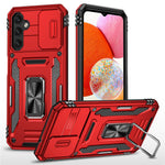 Armor Series For Samsung Galaxy A15 4G Case PC+TPU Anti-Drop Kickstand Phone Cover with Slide Lens Shield