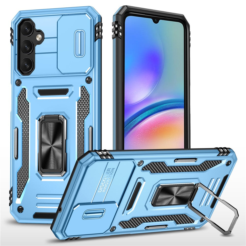 Armor Series For Samsung Galaxy A05s 4G Case Slide Lens Shield PC+TPU Anti-fall Phone Cover