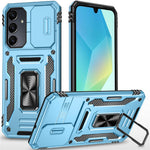 Armor Series For Samsung Galaxy S25 / S24 Case PC+TPU Shockproof Kickstand Smart Phone Back Protector with Slide Lens Lid