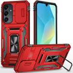 Armor Series For Samsung Galaxy S25 / S24 Case PC+TPU Shockproof Kickstand Smart Phone Back Protector with Slide Lens Lid